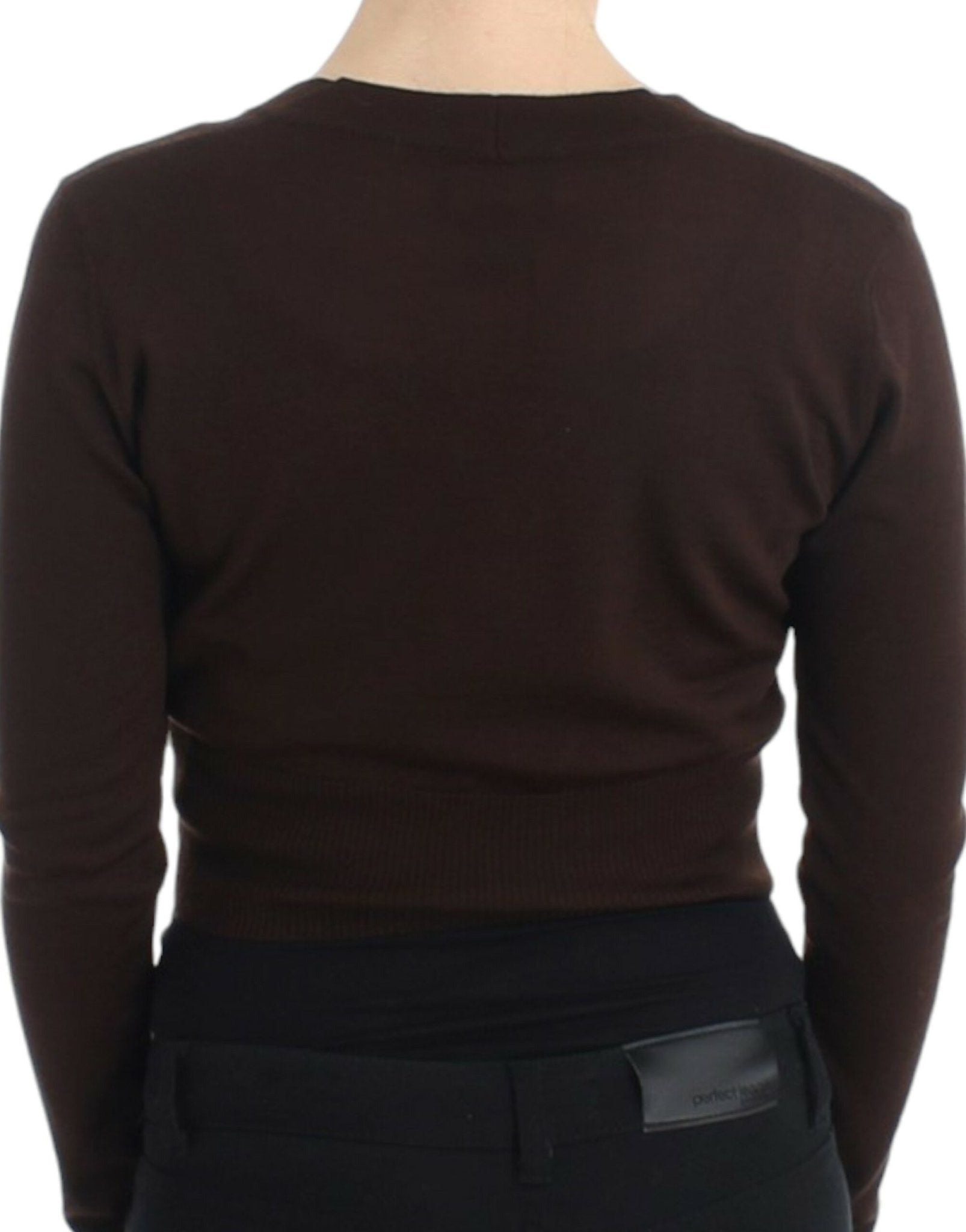 Cavalli Brown cropped wool cardigan - HBPS Beauty & Fashion