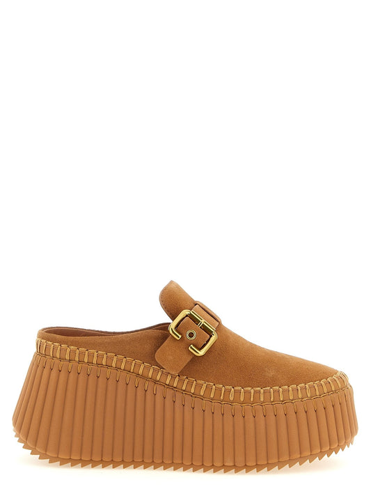 Chloé Beige Calfskin Wedge Sandals - HBPS Beauty & Fashion
