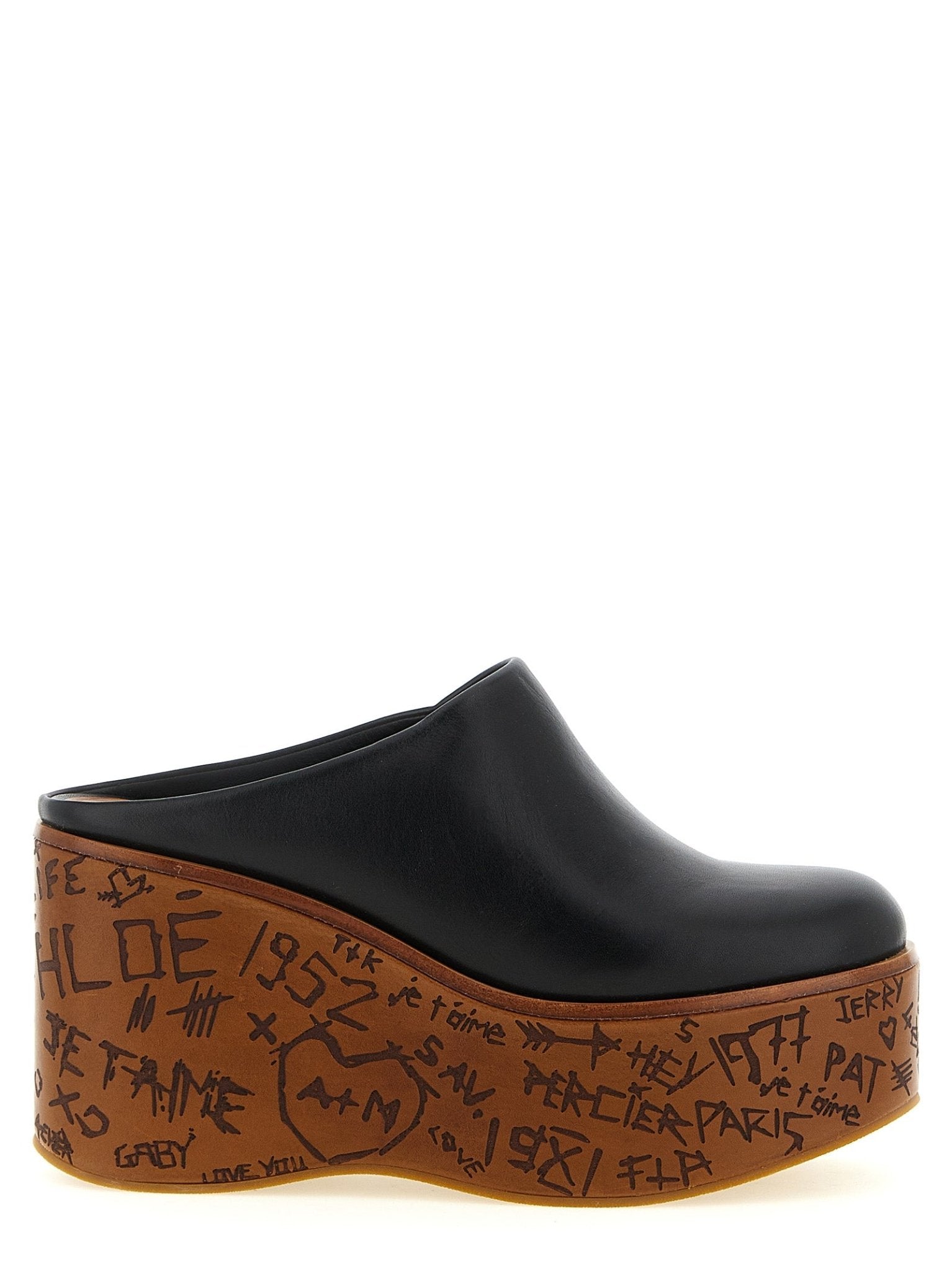 Chloé Black Calfskin Wedge Sandals - HBPS Beauty & Fashion