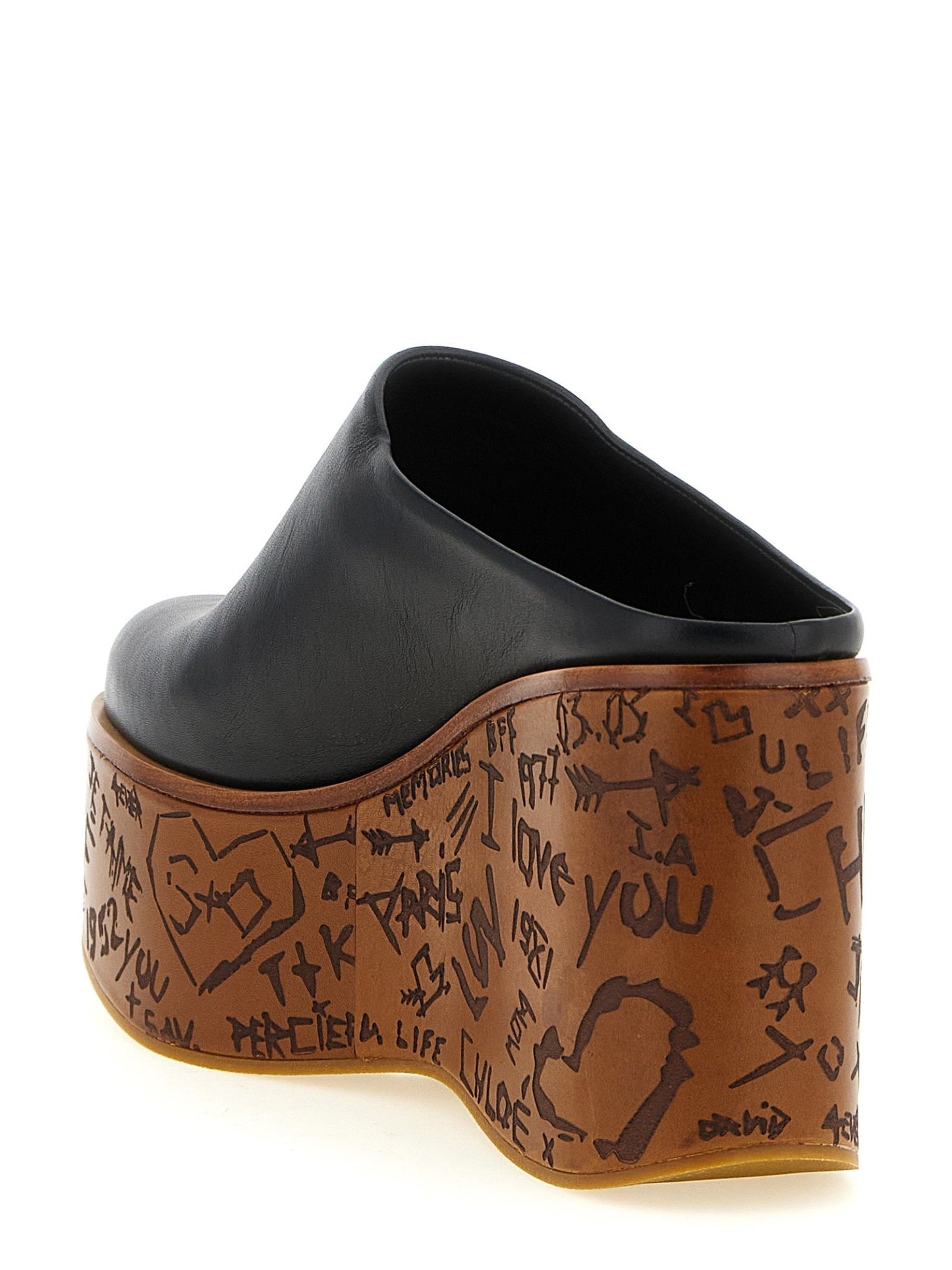 Chloé Black Calfskin Wedge Sandals - HBPS Beauty & Fashion