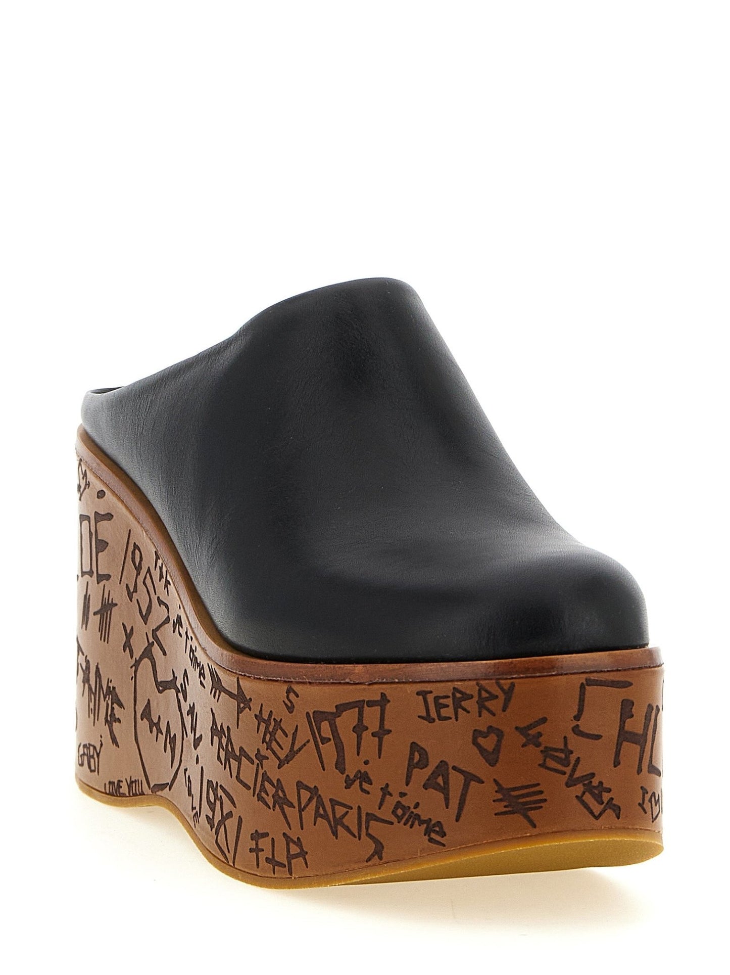 Chloé Black Calfskin Wedge Sandals - HBPS Beauty & Fashion