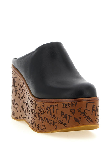 Chloé Black Calfskin Wedge Sandals - HBPS Beauty & Fashion