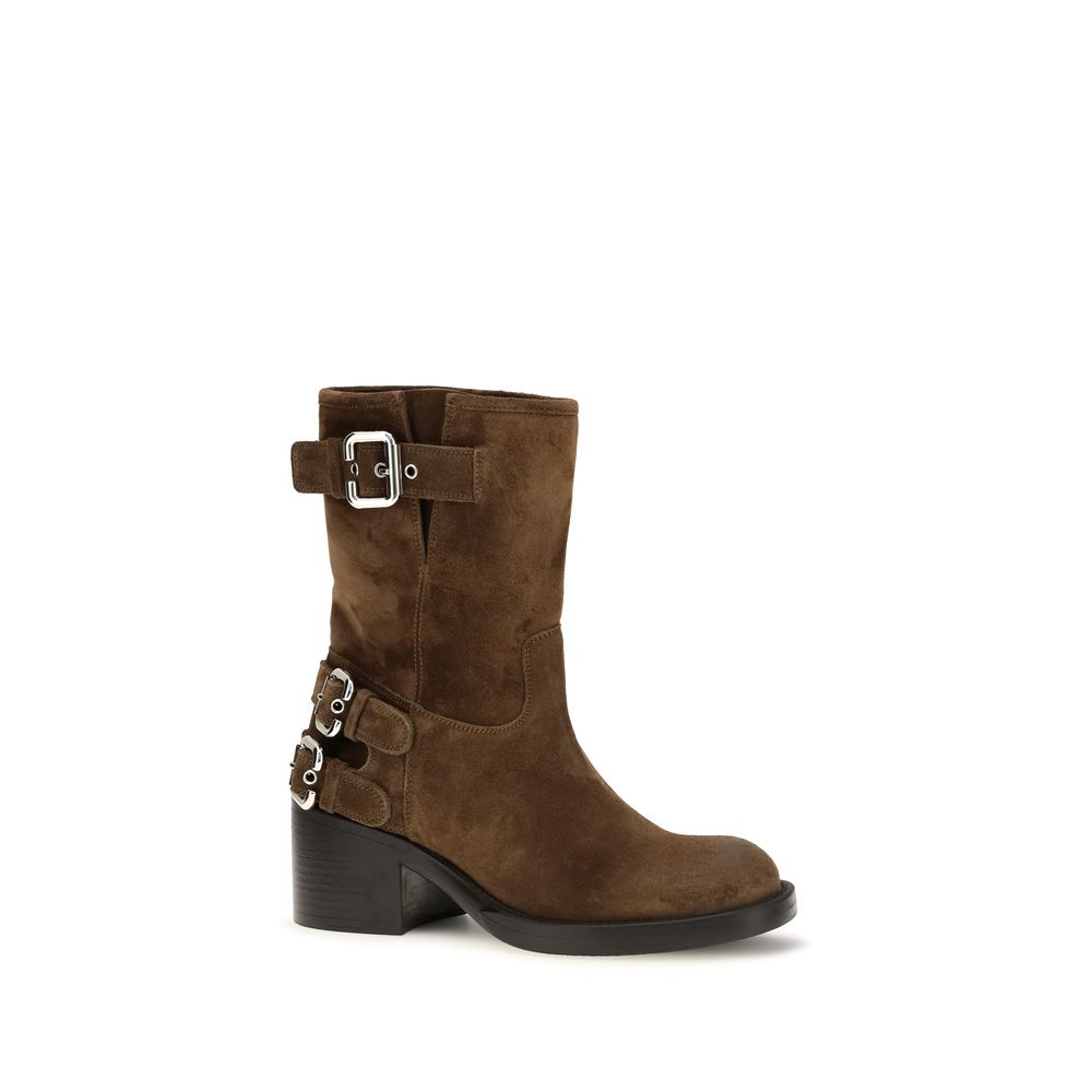 Chloé Brown Calf Leather Bos Taurus Ankle Boots - HBPS Beauty & Fashion