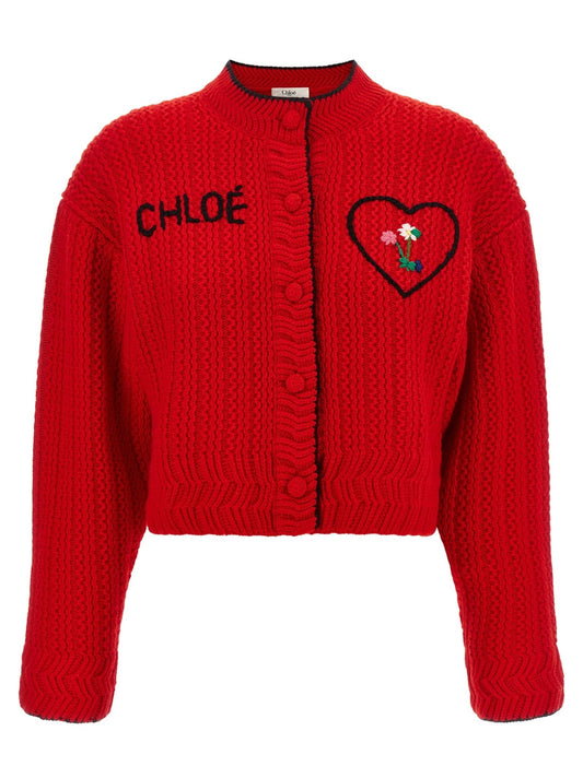 Chloé Red Wool Cardigan - HBPS Beauty & Fashion