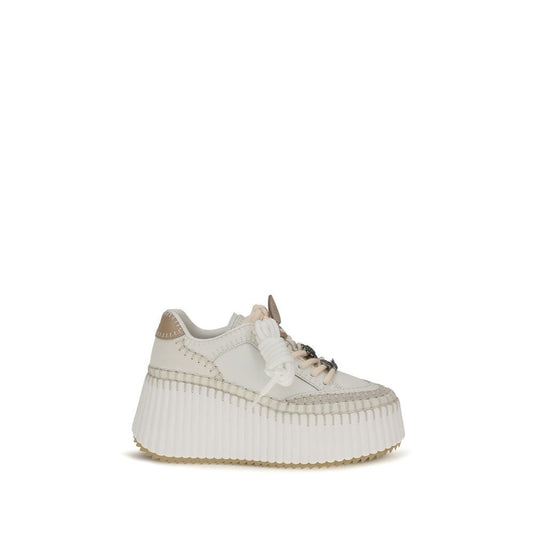 Chloé White Calf Leather Bos Taurus Platform Sneakers - HBPS Beauty & Fashion