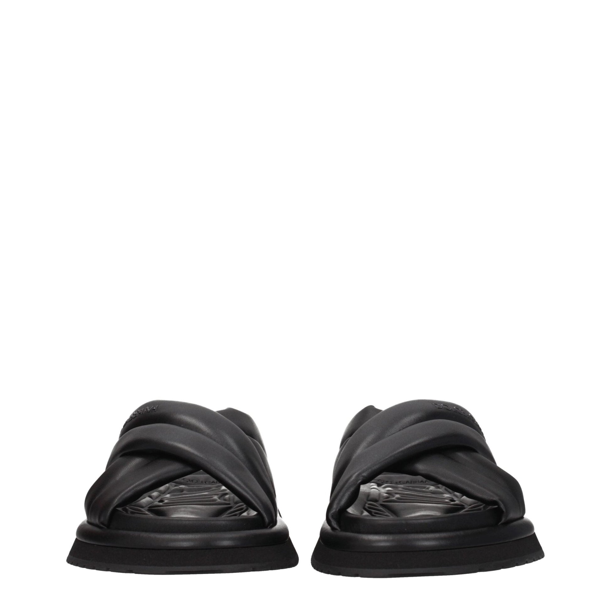 Claquettes Dolce & Gabbana Noir Cuir Logo Homme – Authentiques | HBPS Fashion - HBPS Beauty & Fashion