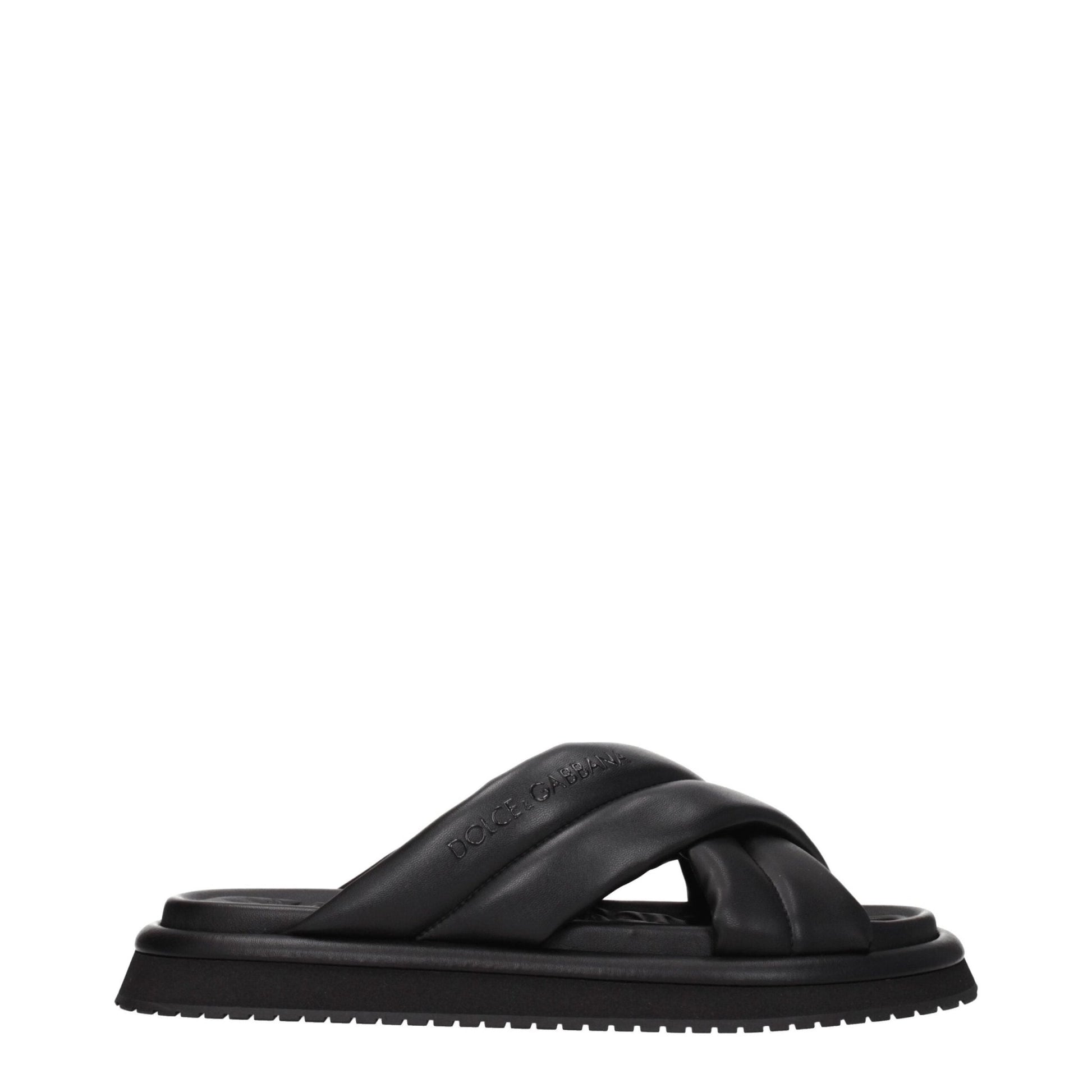 Claquettes Dolce & Gabbana Noir Cuir Logo Homme – Authentiques | HBPS Fashion - HBPS Beauty & Fashion