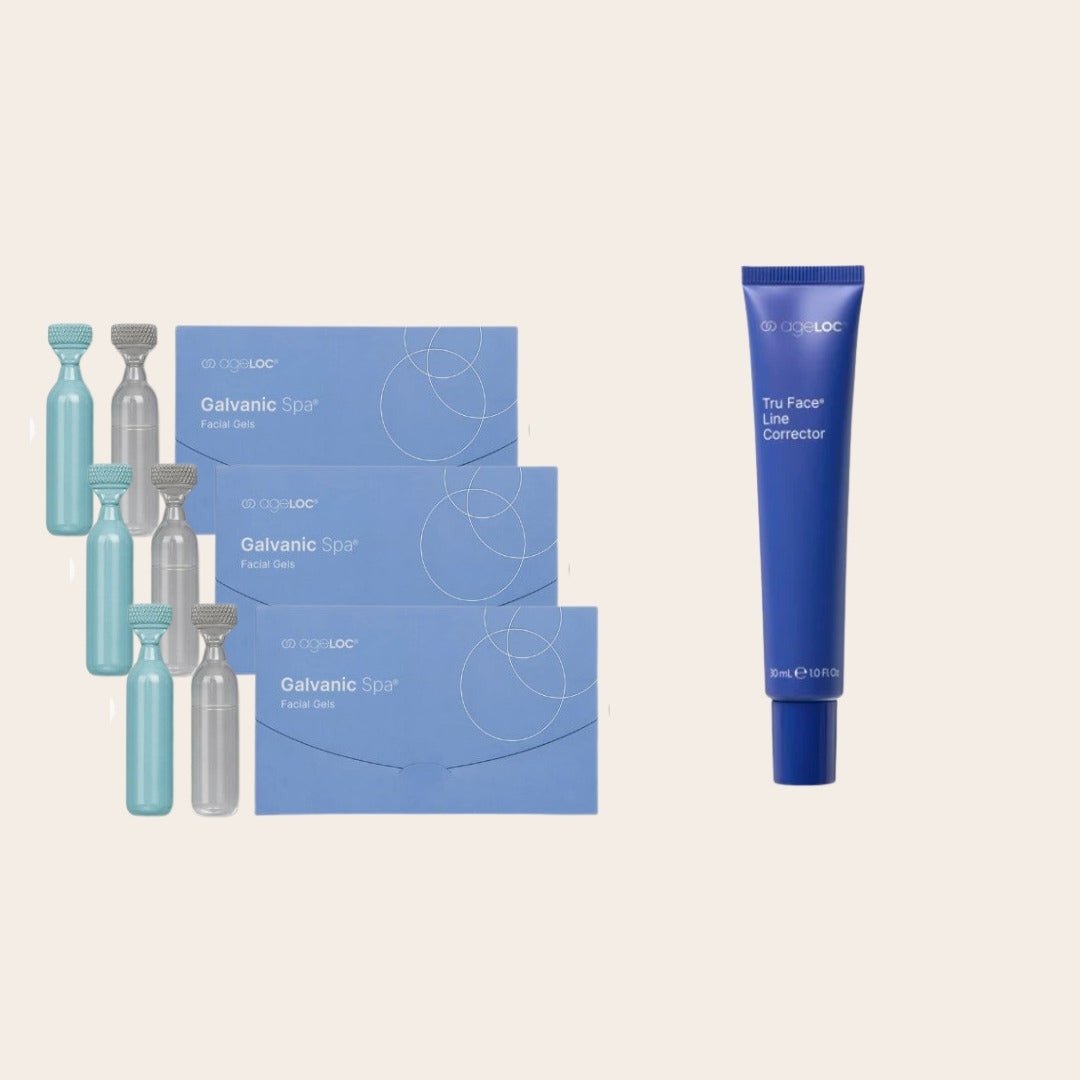 Coffret Nu Skin Galvanic Spa – 3 boîtes de Facial Gels + Tru Face Line Corrector 30 ml - HBPS Beauty & Fashion
