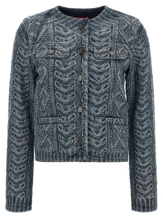 Diesel Blue Cotton Denim Jacket - HBPS Beauty & Fashion