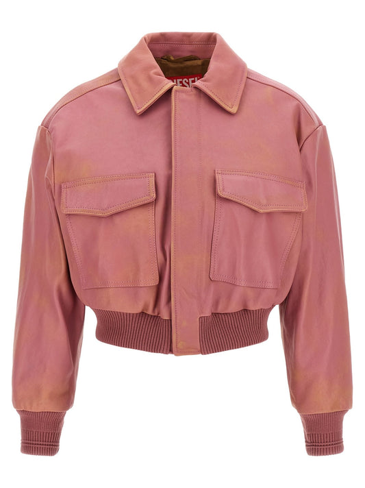 Diesel Multicolor Lamb Leather Leather Jacket - HBPS Beauty & Fashion