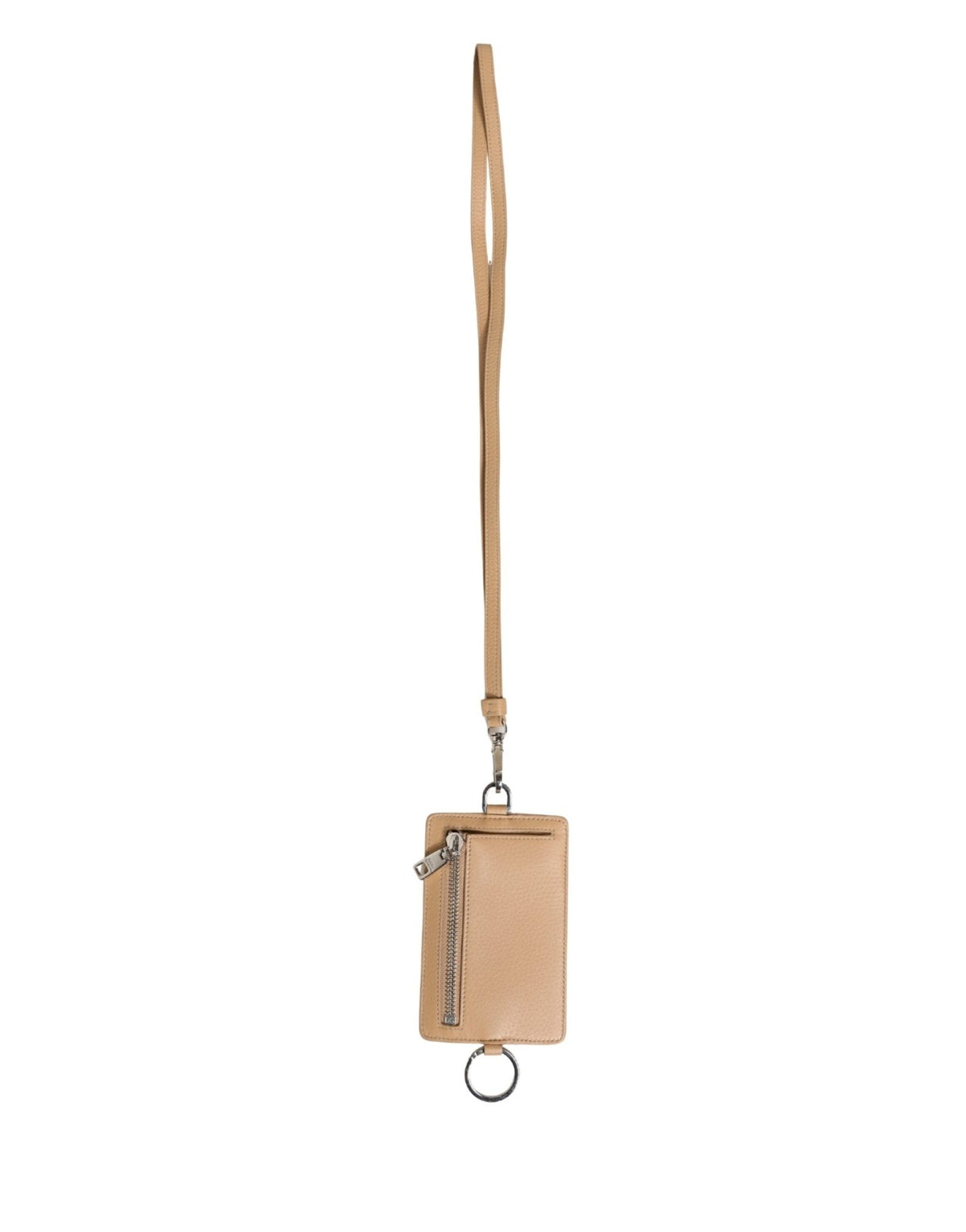 Dolce & Gabbana Beige Leather Logo Embossed Lanyard Card Holder Wallet - HBPS Beauty & Fashion