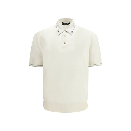 Dolce & Gabbana Beige Silk Polo Shirt - HBPS Beauty & Fashion