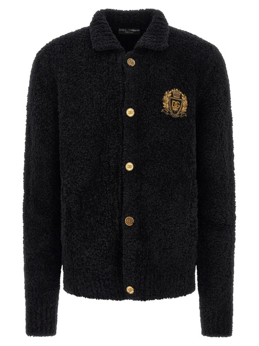 Dolce & Gabbana Black Alpaca Leather Cardigan - HBPS Beauty & Fashion