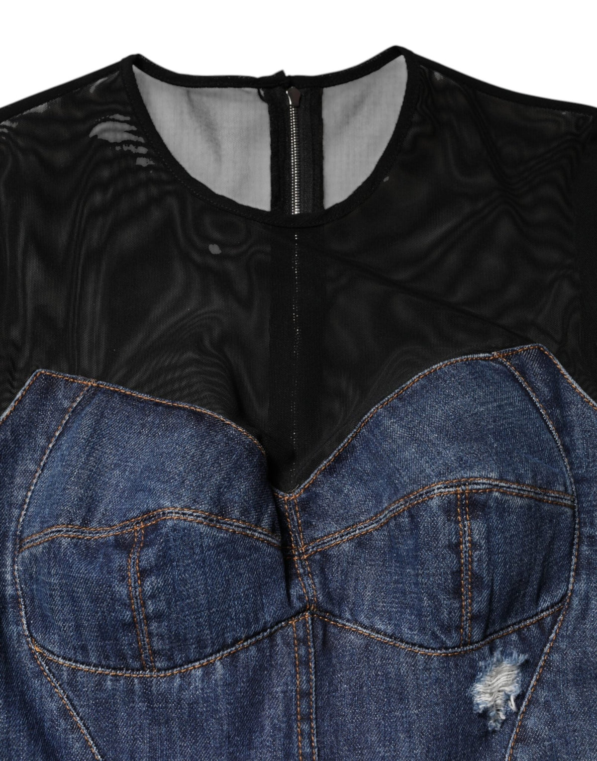 Dolce & Gabbana Black Blue Long Sleeves Denim Mini Dress - HBPS Beauty & Fashion