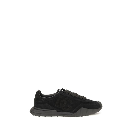 Dolce & Gabbana Black Calf Leather Bos Taurus Athletic Sneakers - HBPS Beauty & Fashion