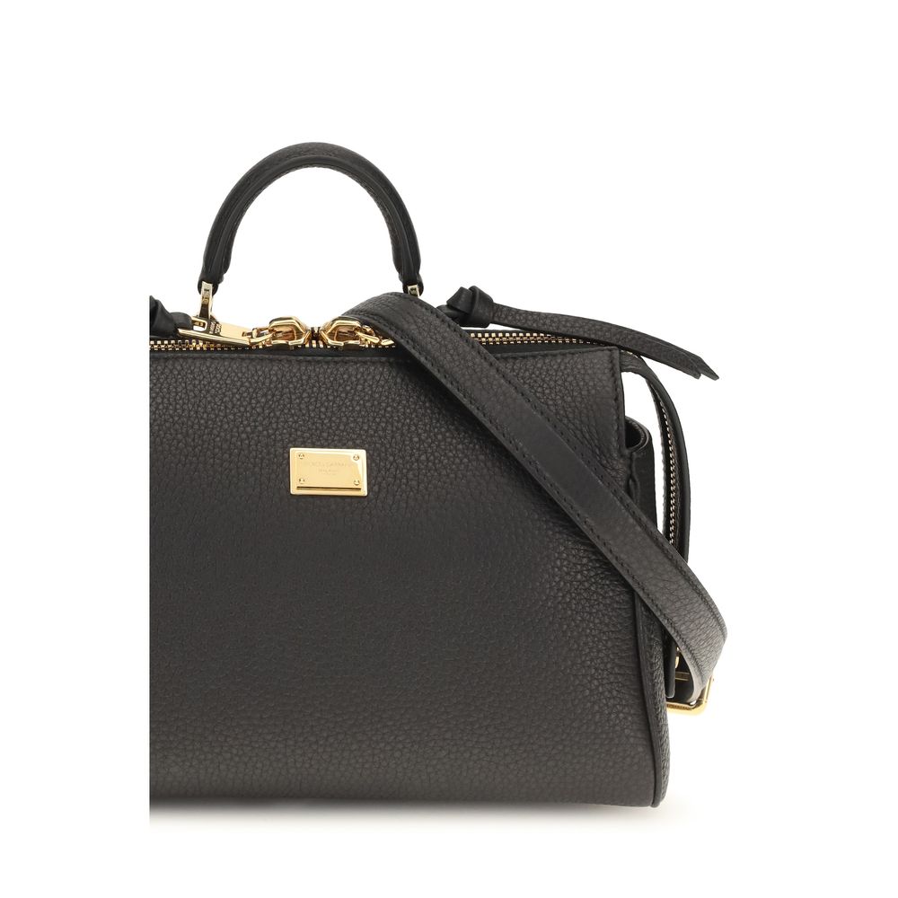 Dolce & Gabbana Black Calf Leather Bos Taurus Handbag - HBPS Beauty & Fashion