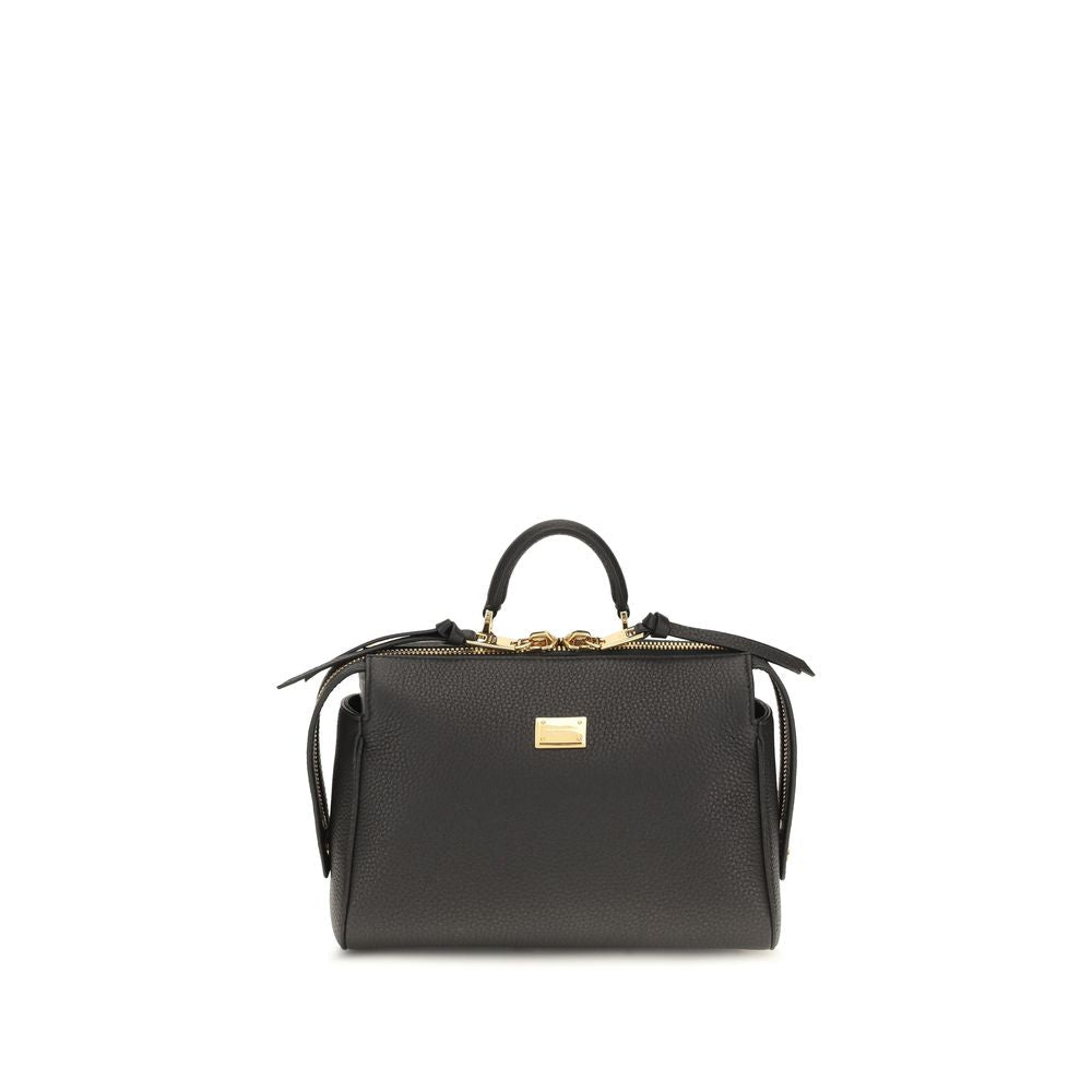 Dolce & Gabbana Black Calf Leather Bos Taurus Handbag - HBPS Beauty & Fashion
