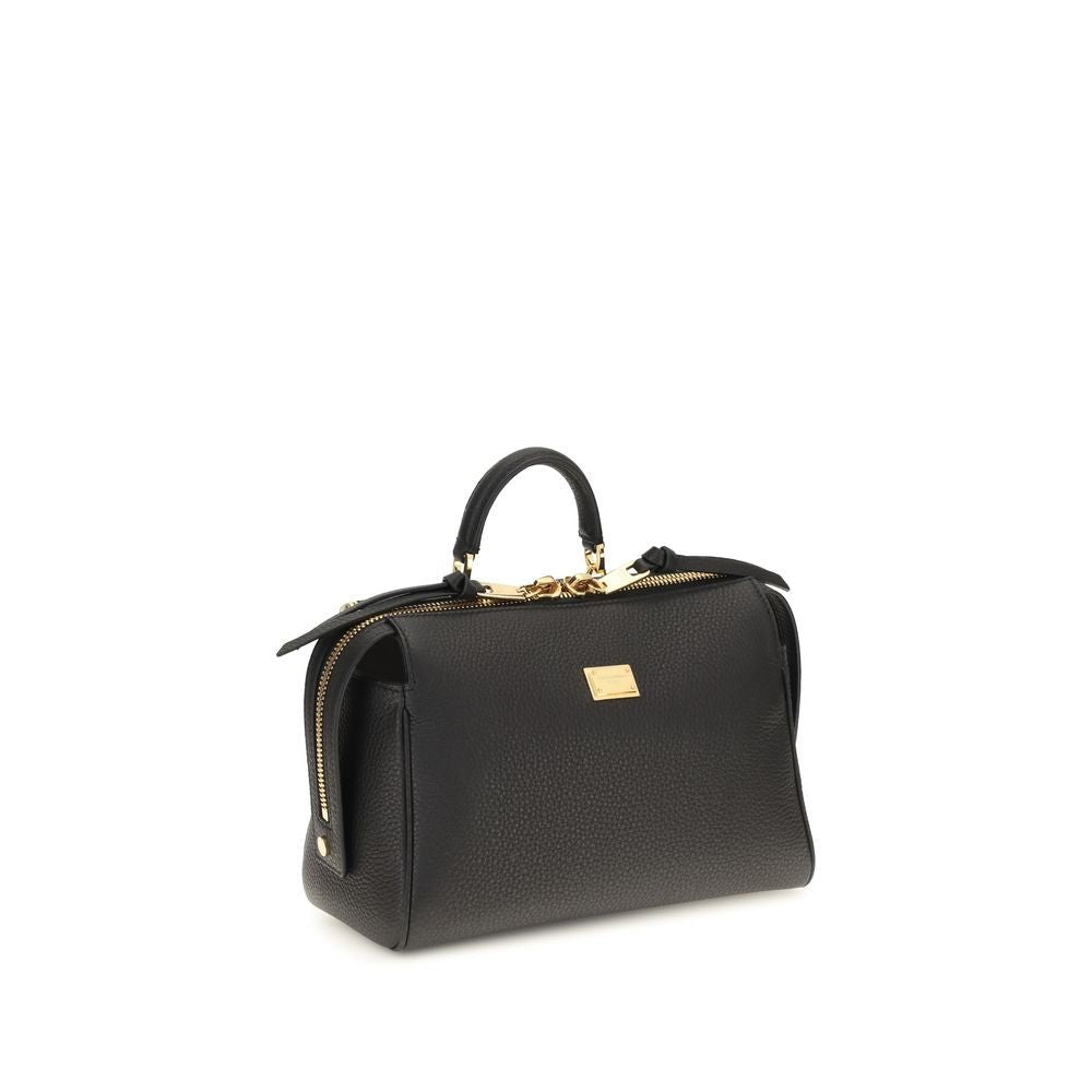 Dolce & Gabbana Black Calf Leather Bos Taurus Handbag - HBPS Beauty & Fashion