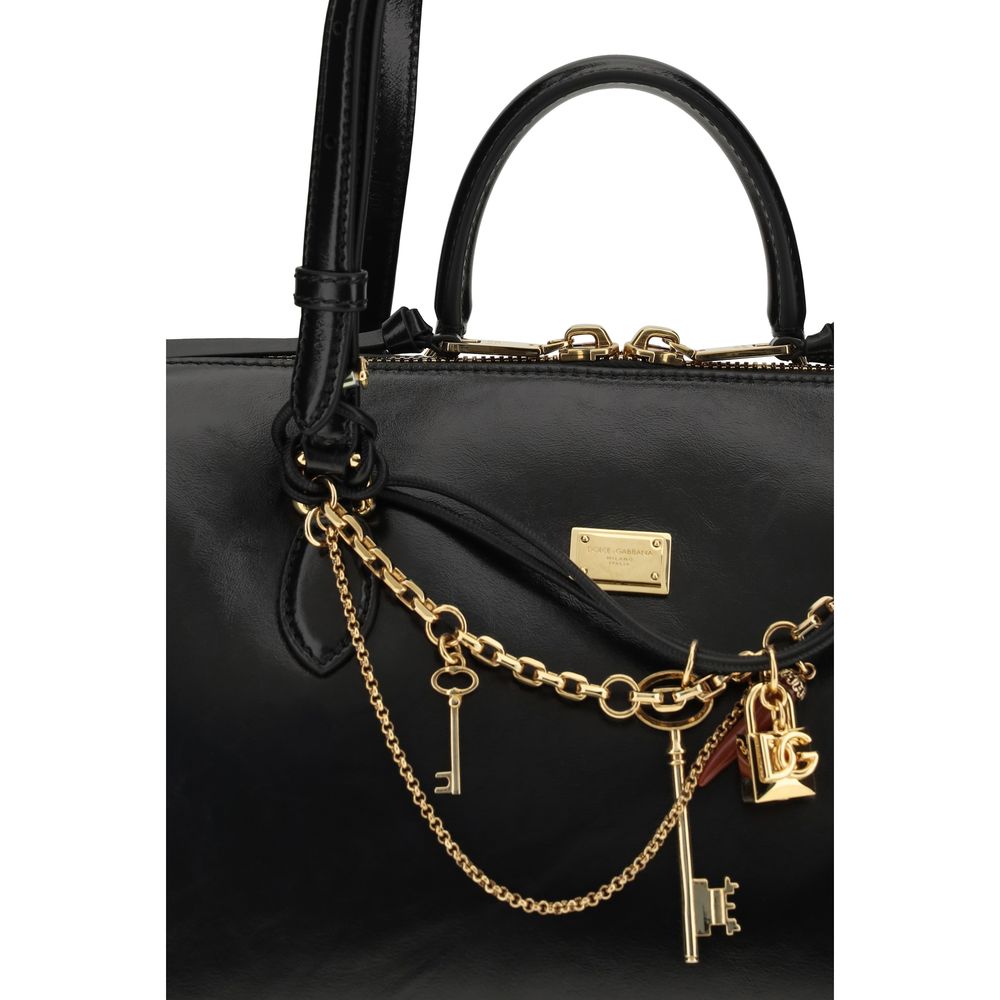 Dolce & Gabbana Black Calf Leather Bos Taurus Shoulder Bag - HBPS Beauty & Fashion