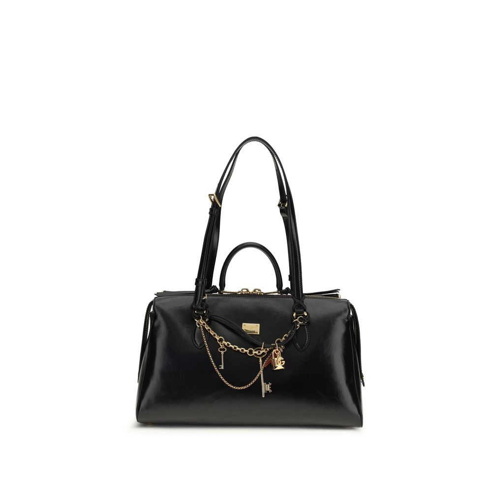 Dolce & Gabbana Black Calf Leather Bos Taurus Shoulder Bag - HBPS Beauty & Fashion