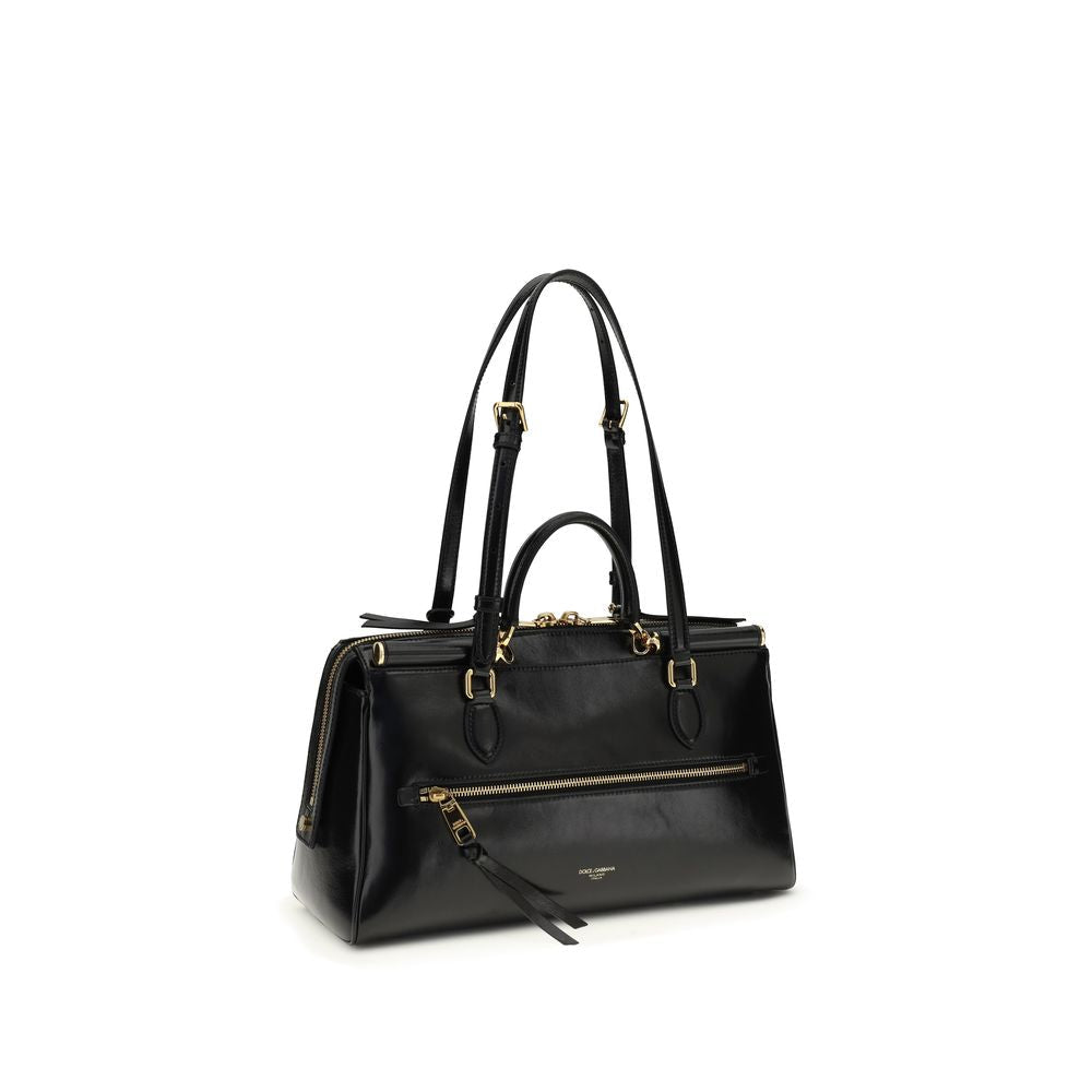 Dolce & Gabbana Black Calf Leather Bos Taurus Shoulder Bag - HBPS Beauty & Fashion
