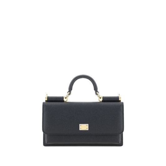 Dolce & Gabbana Black Calf Leather Bos Taurus Shoulder Bag - HBPS Beauty & Fashion