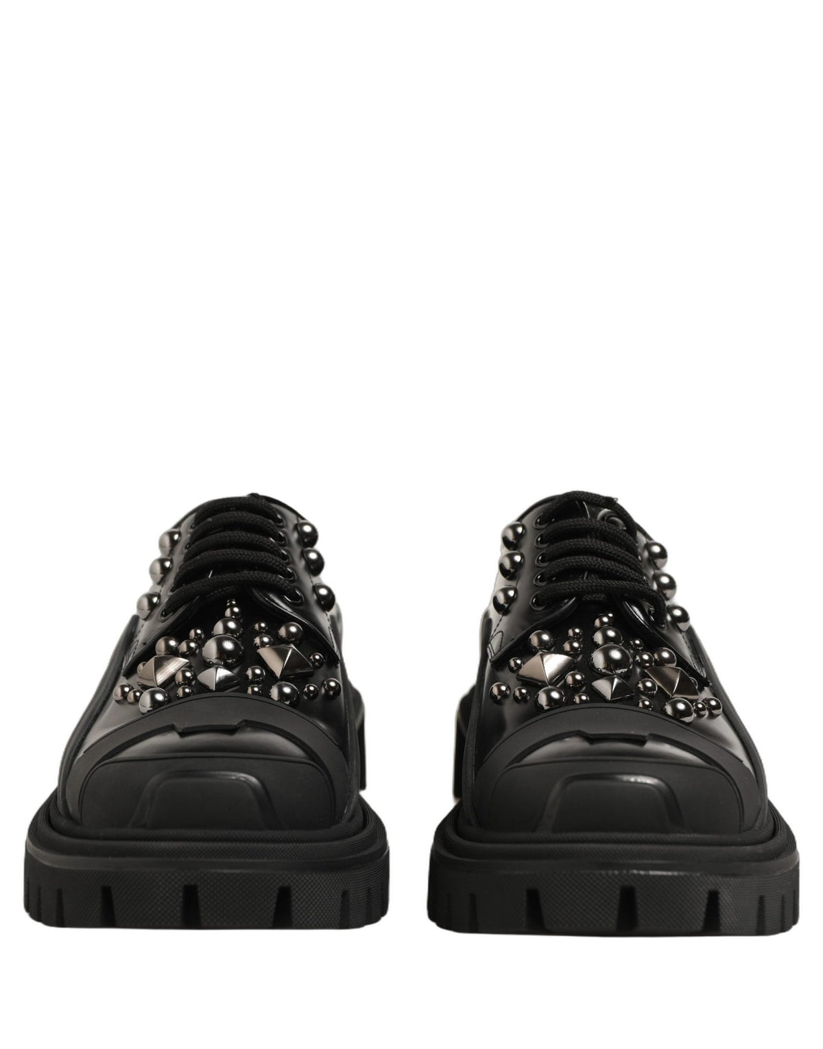 Dolce & Gabbana Black Calfskin Leather Trekking Derby Shoes - HBPS Beauty & Fashion