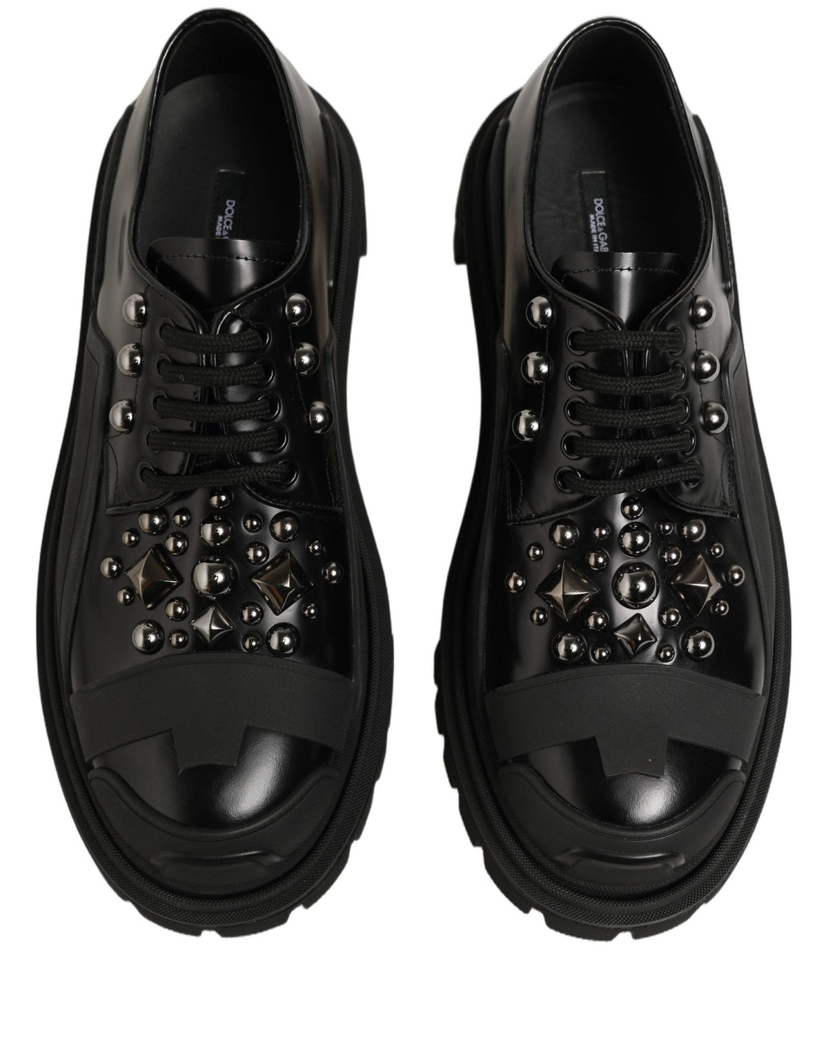Dolce & Gabbana Black Calfskin Leather Trekking Derby Shoes - HBPS Beauty & Fashion