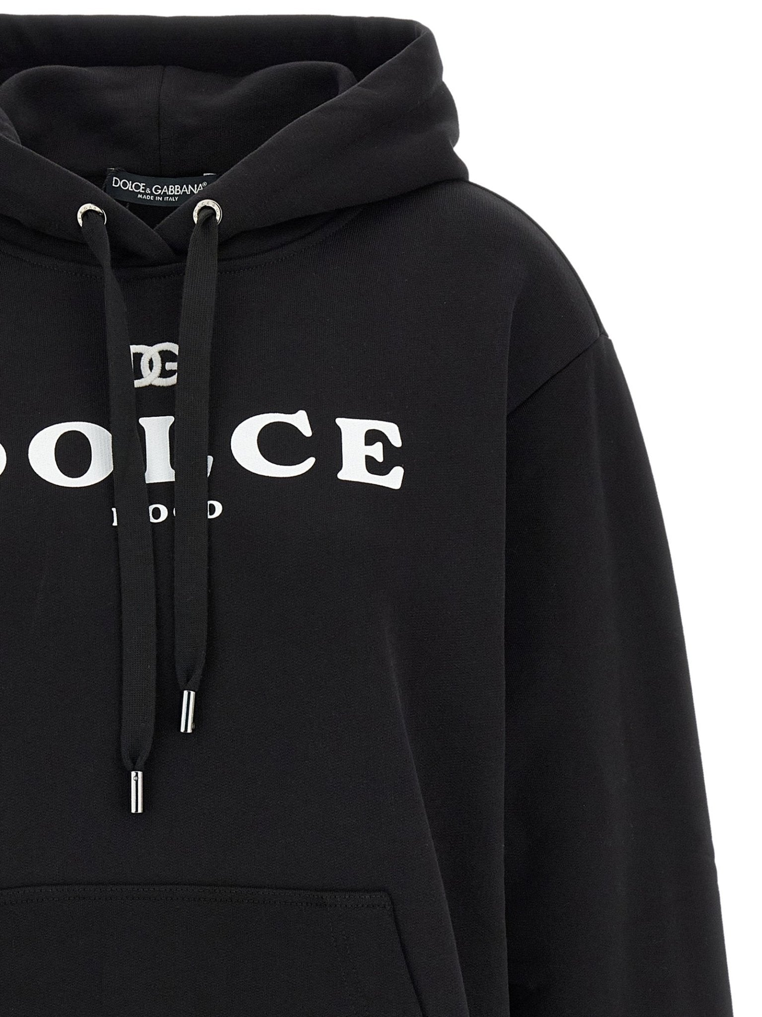 Dolce & Gabbana Black Cotton Hoodie - HBPS Beauty & Fashion