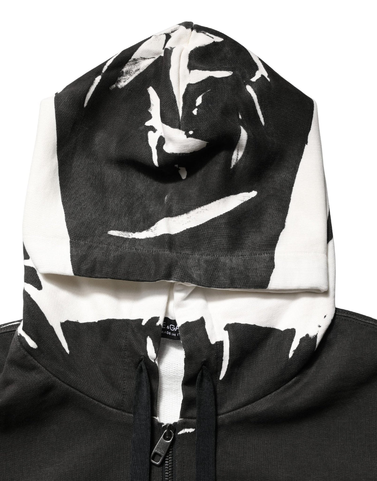 Dolce & Gabbana Black Cotton Logo Hooded Full Zip Sweater - HBPS Beauty & Fashion
