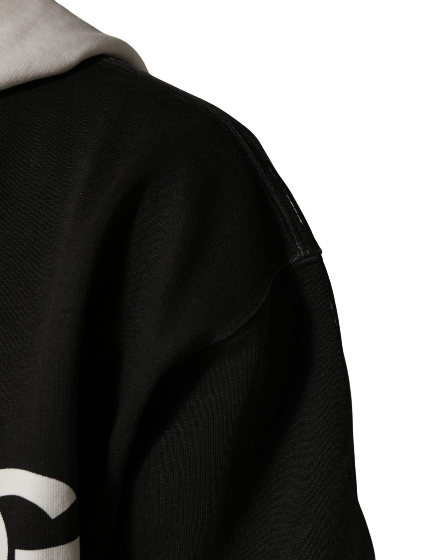 Dolce & Gabbana Black Cotton Logo Hooded Full Zip Sweater - HBPS Beauty & Fashion