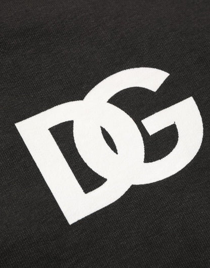 Dolce & Gabbana Black Cotton Logo Hooded Full Zip Sweater - HBPS Beauty & Fashion