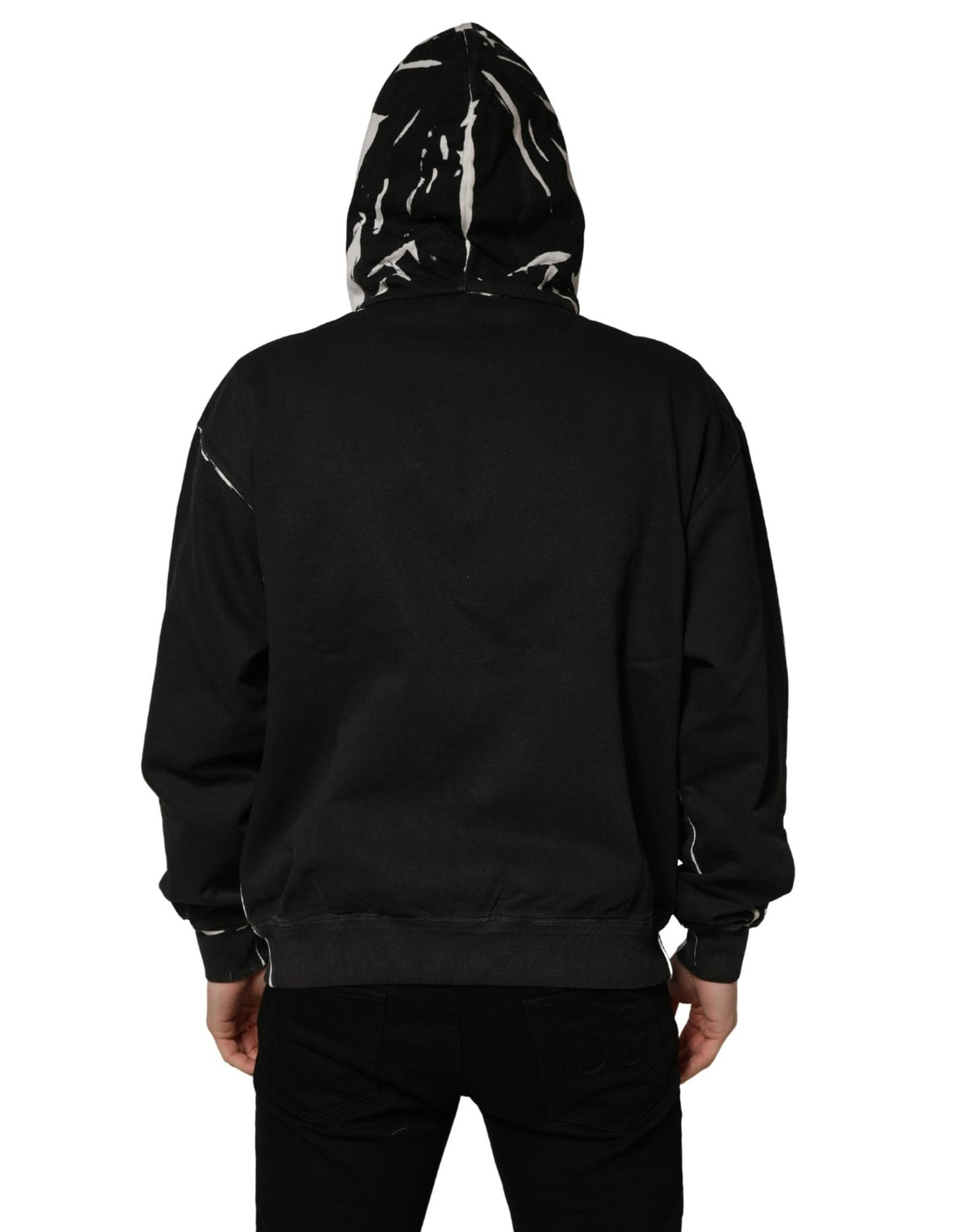 Dolce & Gabbana Black Cotton Logo Hooded Full Zip Sweater - HBPS Beauty & Fashion