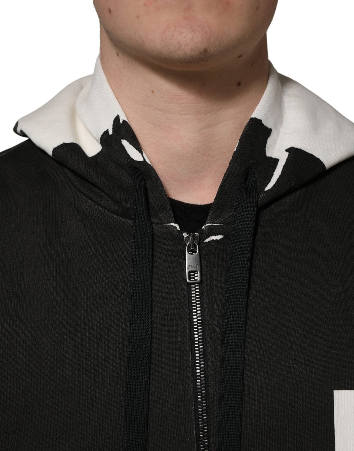 Dolce & Gabbana Black Cotton Logo Hooded Full Zip Sweater - HBPS Beauty & Fashion