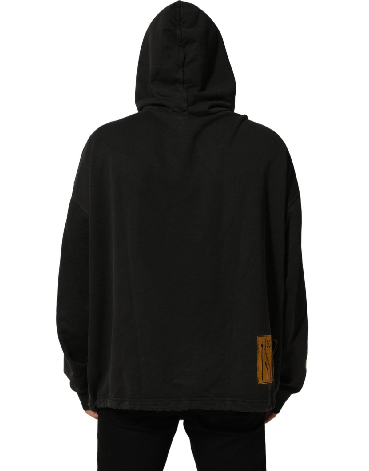 Dolce & Gabbana Black Cotton Logo Hooded Oversize Sweater - HBPS Beauty & Fashion