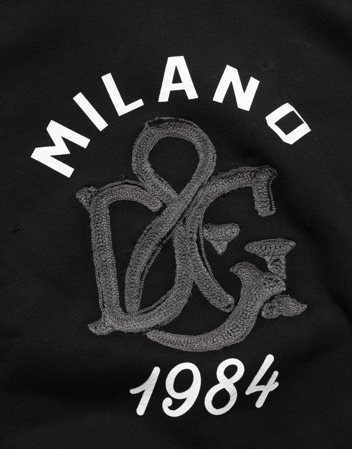 Dolce & Gabbana Black Cotton Milano1984 Print Hoodie Sweater - HBPS Beauty & Fashion