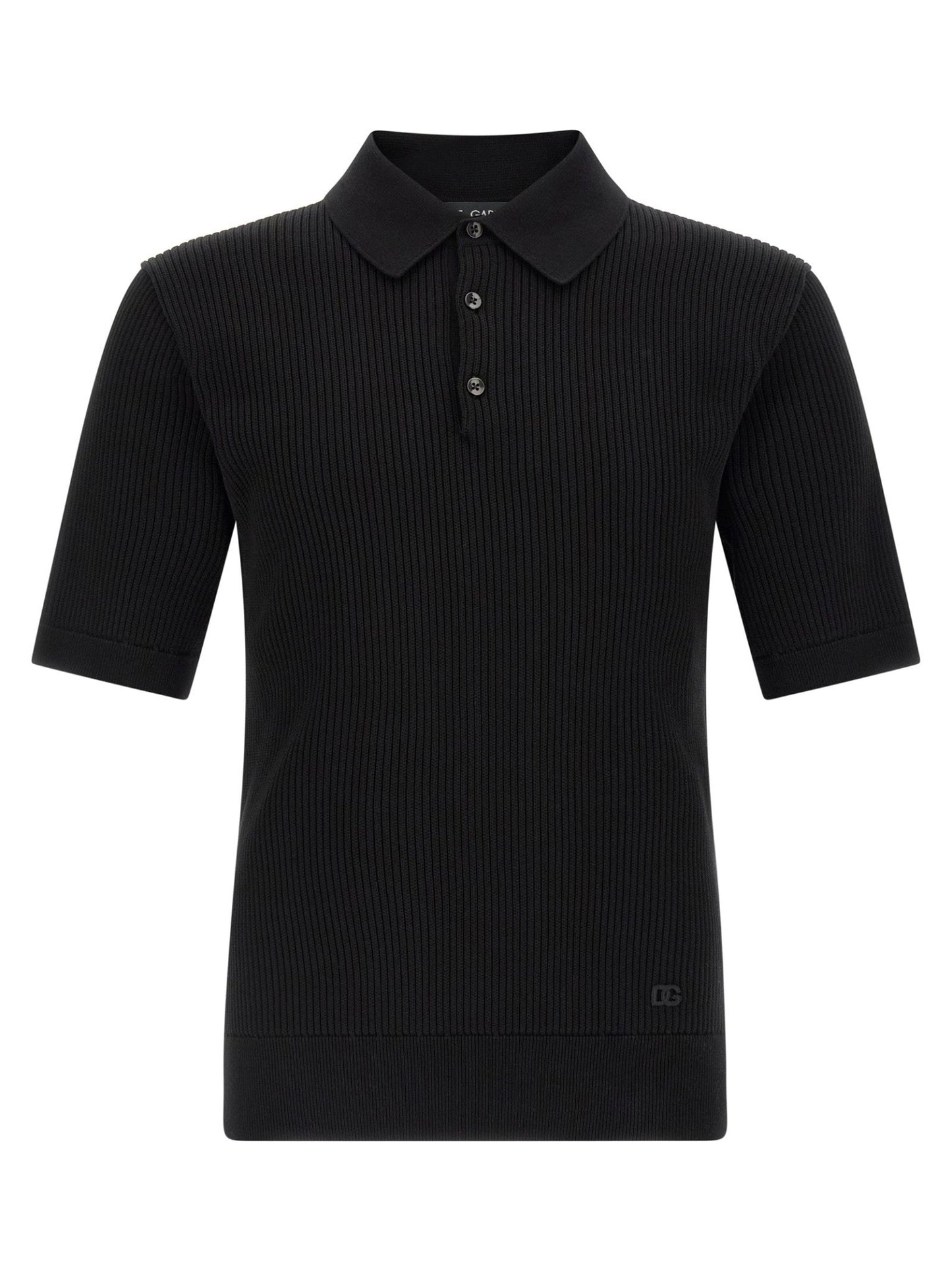 Dolce & Gabbana Black Cotton Polo Shirt - HBPS Beauty & Fashion