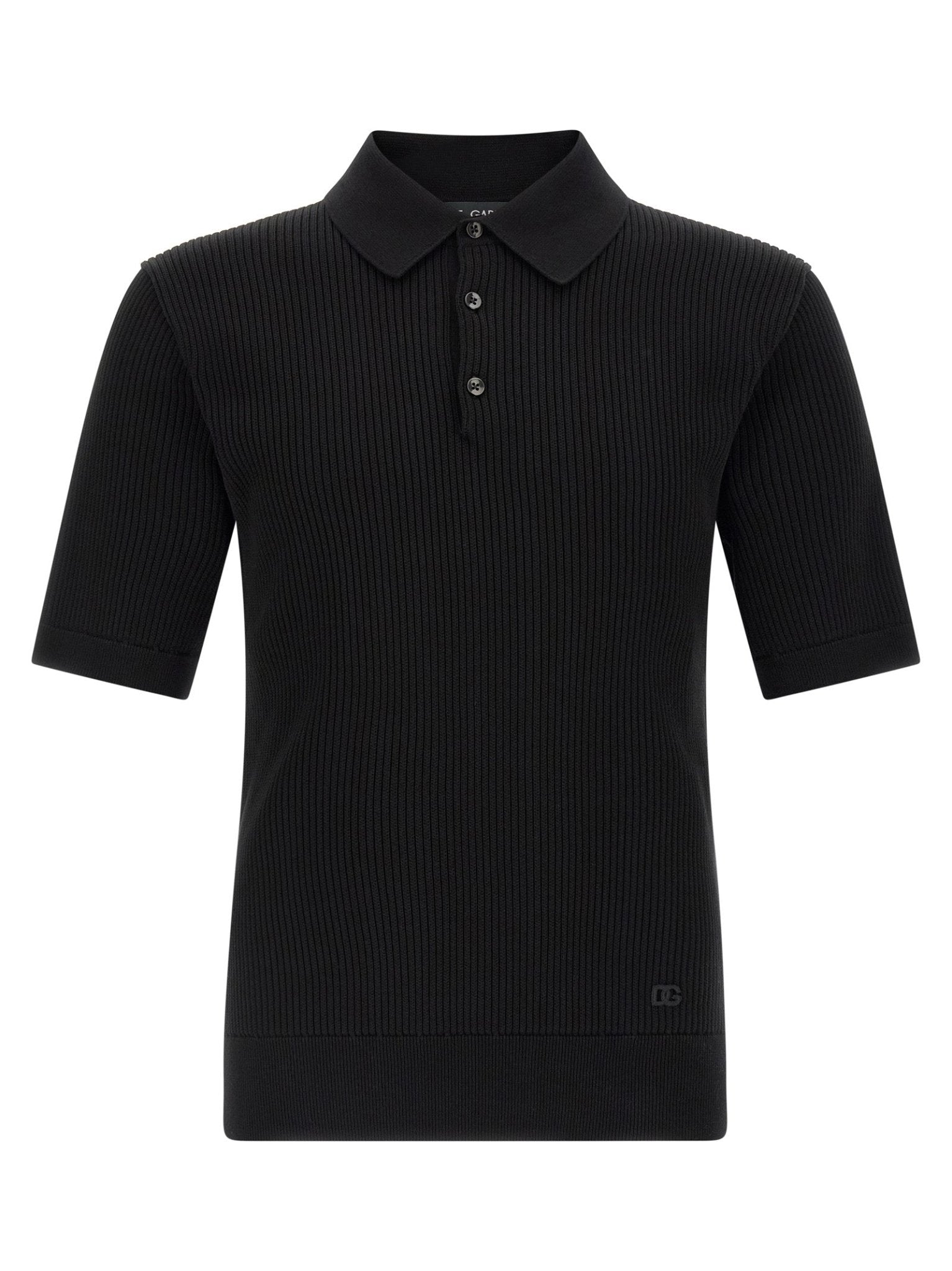 Dolce & Gabbana Black Cotton Polo Shirt - HBPS Beauty & Fashion