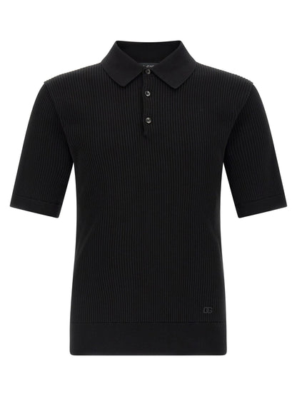 Dolce & Gabbana Black Cotton Polo Shirt - HBPS Beauty & Fashion
