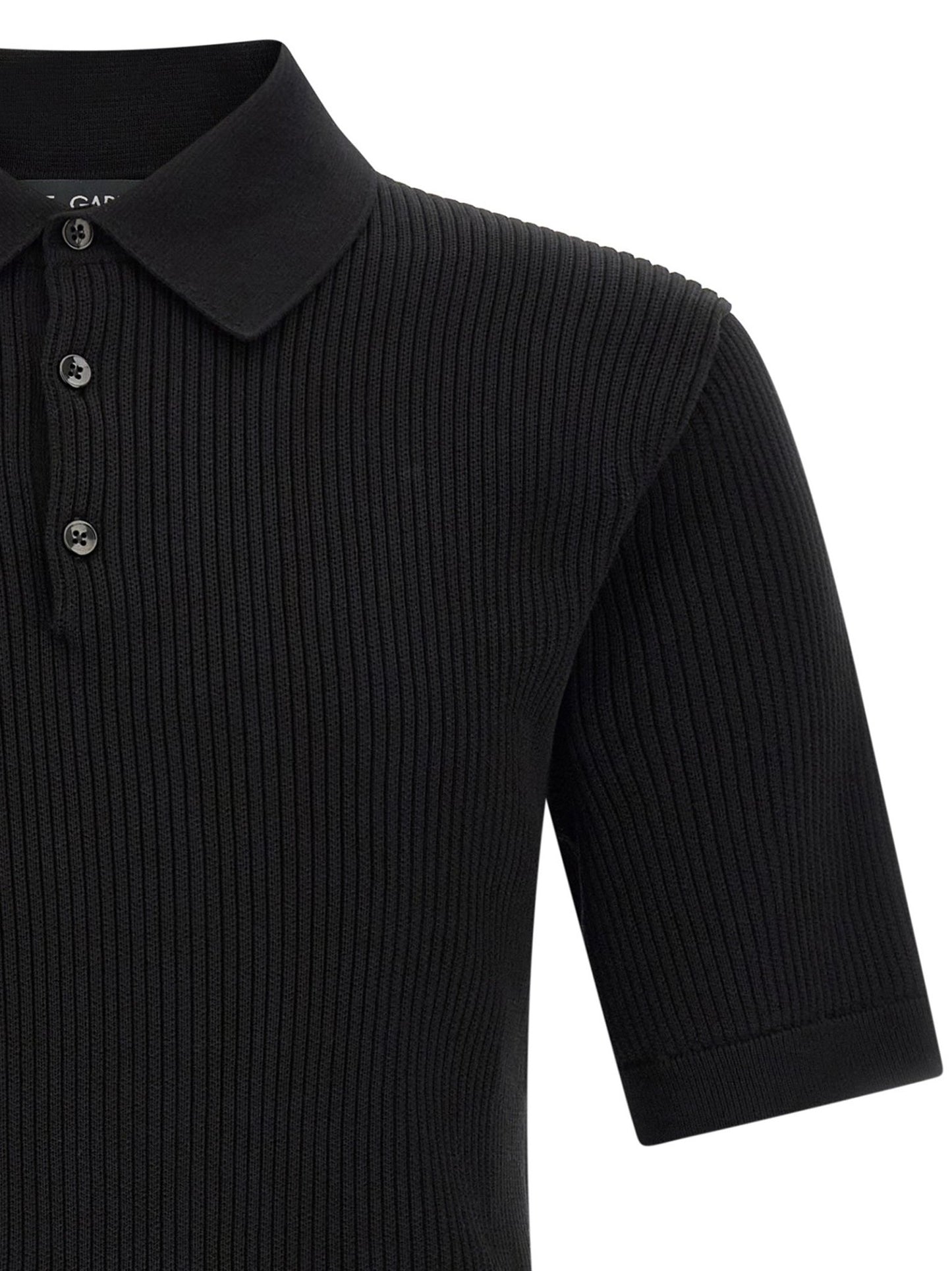 Dolce & Gabbana Black Cotton Polo Shirt - HBPS Beauty & Fashion