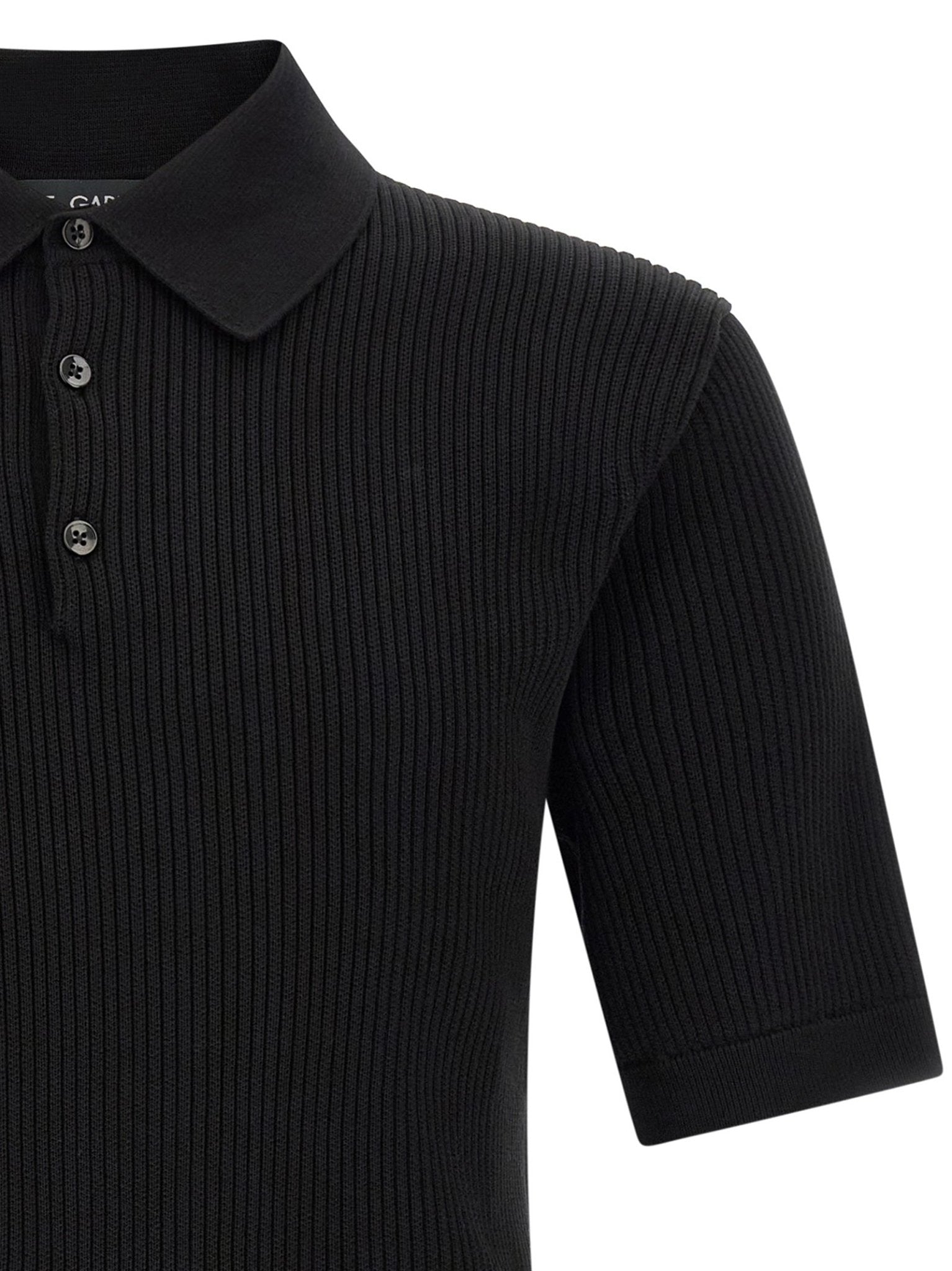 Dolce & Gabbana Black Cotton Polo Shirt - HBPS Beauty & Fashion