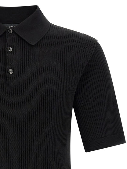 Dolce & Gabbana Black Cotton Polo Shirt - HBPS Beauty & Fashion