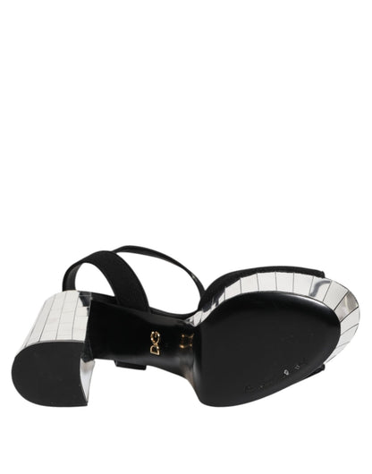 Dolce & Gabbana Black Crystal Ankle Strap Keira Sandal Shoes - HBPS Beauty & Fashion