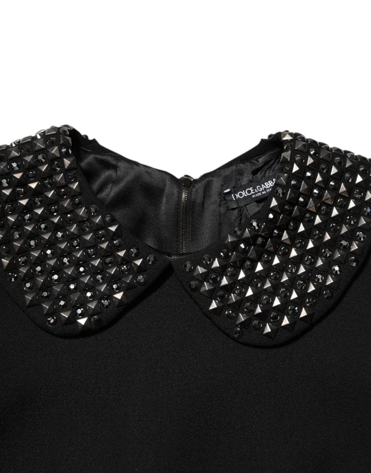 Dolce & Gabbana Black Crystal Embellished Collared Mini Dress - HBPS Beauty & Fashion