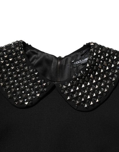 Dolce & Gabbana Black Crystal Embellished Collared Mini Dress - HBPS Beauty & Fashion