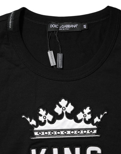 Dolce & Gabbana Black DG King Crown Cotton Crew Neck T-shirt - HBPS Beauty & Fashion