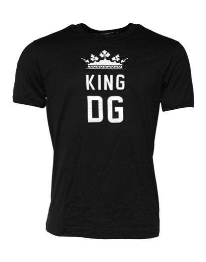 Dolce & Gabbana Black DG King Crown Cotton Crew Neck T-shirt - HBPS Beauty & Fashion