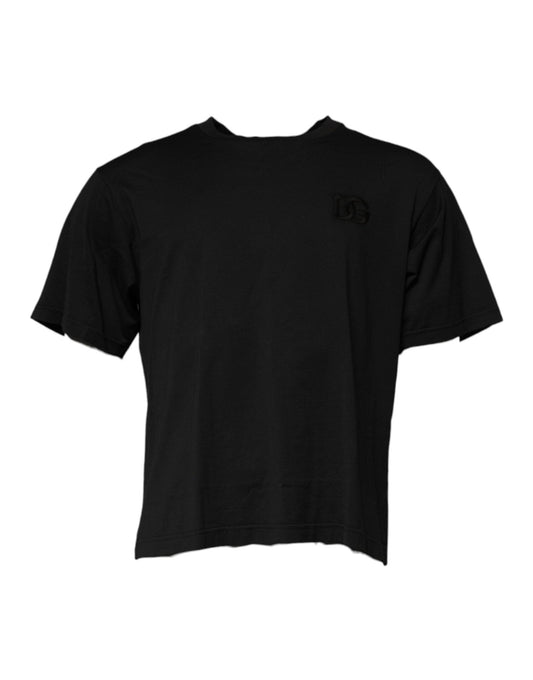 Dolce & Gabbana Black DG Logo Cotton Crew Neck T-shirt - HBPS Beauty & Fashion