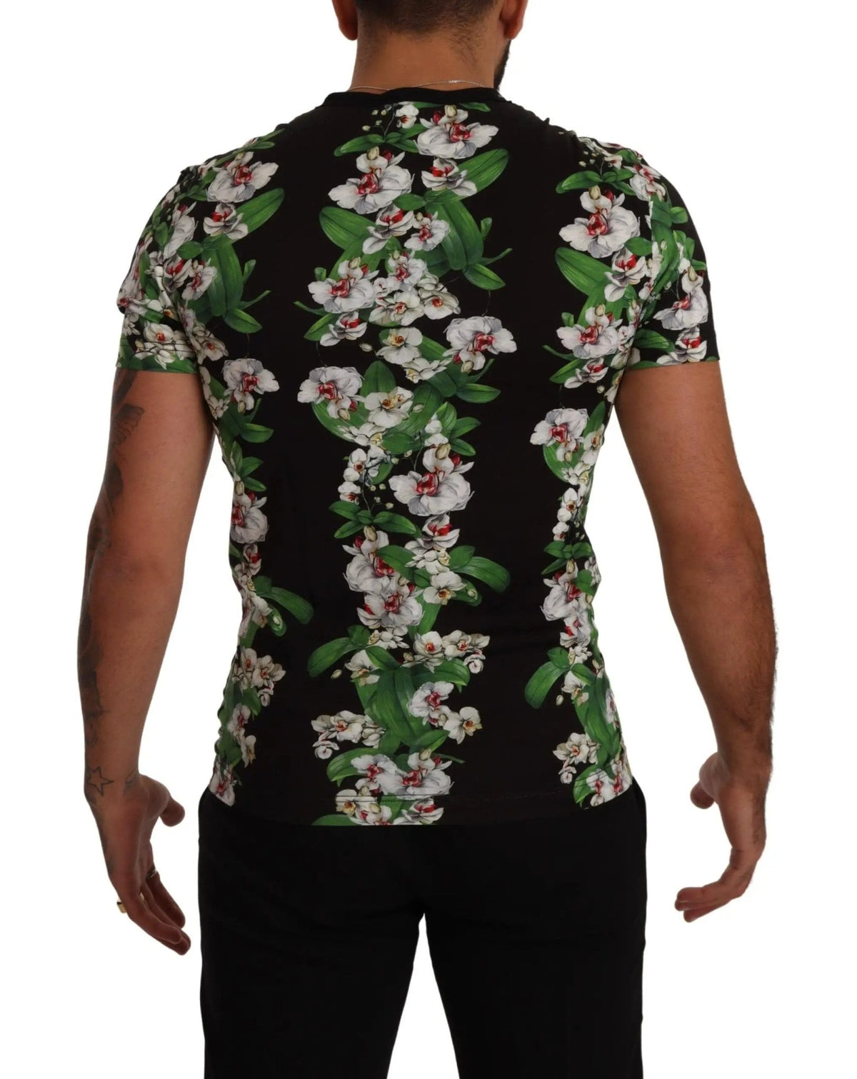 Dolce & Gabbana Black Floral Print Crewneck T-shirt - HBPS Beauty & Fashion