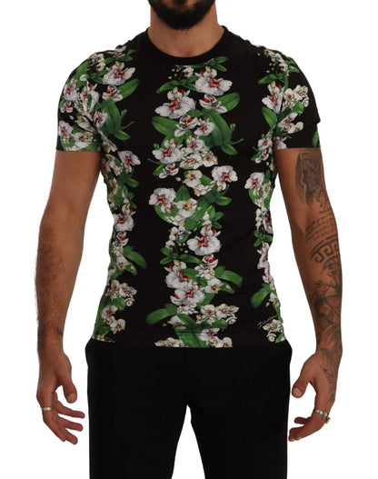 Dolce & Gabbana Black Floral Print Crewneck T-shirt - HBPS Beauty & Fashion
